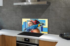 Nástenný panel  Papagáj na ramene 125x50 cm