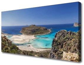 Obraz Canvas Ostrov more pláž hory 120x60 cm