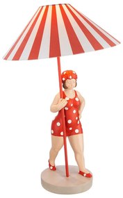 Dekor retro stolná lampa červená BECKY