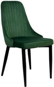 Jedálenská stolička LORIENT zamatová, tmavozelená