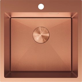 Mexen Solix, 1-komorový nerezový drez 500 x 500 mm, brúsená meď, vzor voština, 6407501000-65HC