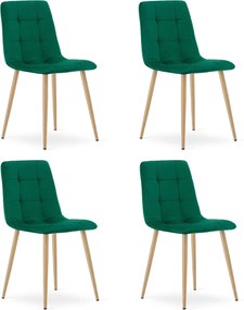 Zelená zamatová stolička KARA