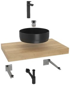 Hansgrohe Dolce kúpeľňová zostava siko s doskou pod umývadlo 80x8x50 cm dub halifax KSETDO10