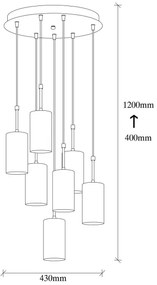 Luster na lanku KEM 7xE27/40W/230V