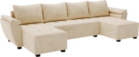 Rozkladacia sedacia súprava do U LIVARO 305x140 cm, krémová