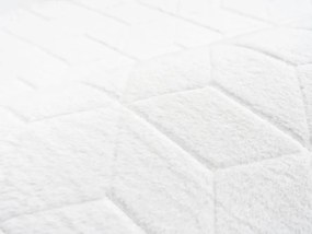 Biely obdĺžnikový koberec s 3D efektom králičej srsti Rabbit Rozmer: 80x150 cm