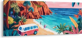 Obraz - Karavan pri oceáne (120x50 cm)