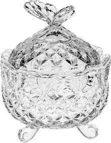 Crystal Bohemia Sklenená dóza BUTTERFLY 135 mm