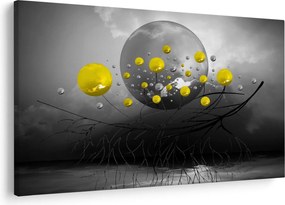 Obraz - žlté abstraktné gule (90x60 cm)