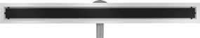 Mexen Flat lineárny nerezový žľab 90 cm, 360 ° sifón, čierne sklo - 1026090-40