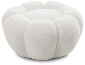 Čalouněný taburet Perugia bouclé bílý