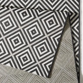 Hanse Home, Behúň Meadow 102470 Black – na von aj na doma, 80x200, čiernobiela, chodba / predsieň