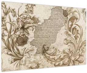 Obraz - Múr s kvetmi (90x60 cm)