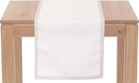 Vianočný behúň na stôl 150x40 cm, biely so striebornými nitkami