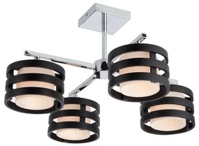 Redo 01-627 - Luster na tyči KIM 4xE14/28W/230V lesklý chróm/čierna