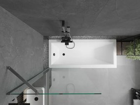 Mexen Next, 1-krídlová vaňová zástena 80 x 150 cm, 6mm číre sklo, brúsená grafitová, 895-080-000-00-00-66