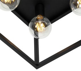Priemyselné stropné svietidlo čierne 40 cm 4-svetlo - Cage
