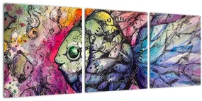 Obraz - Farebná rybička (s hodinami) (90x30 cm)