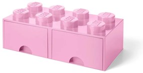 Svetloružový úložný box s dvoma zásuvkami LEGO®