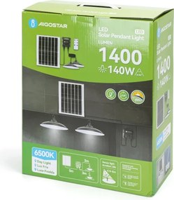 Aigostar - LED solárny luster 2xLED/70W/12V 12000 mAh 6500K pr. 23,5 cm + diaľkové ovládanie