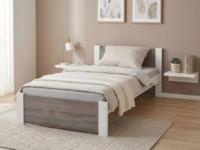 Posteľ IKAROS 80 x 200 cm, biela/dub lanýž Rošt: S latkovým roštom, Matrac: Matrac COCO MAXI 20 cm