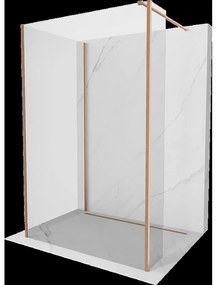 Mexen Kioto sprchová stena Walk-in 95 x 90 x 40 cm, transparentná, brúsená meď - 800-095-090-221-65-00-040