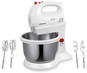 Heinner HMBR-300W - Ručný šľahač s otočnou miskou 300W/230V biely