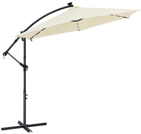 InternetovaZahrada LED slnečník Brazília 350 cm - krémový
