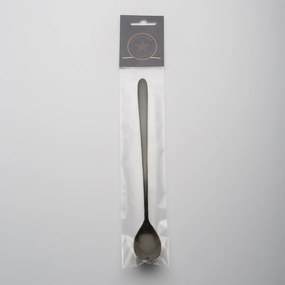 Latte lyžička so srdiečkom PVD sivá - Love Cutlery - 116624