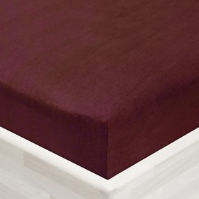 Jersey napínacie prestieradlo JR-011 Bordó 180 x 220 - výška 20 cm