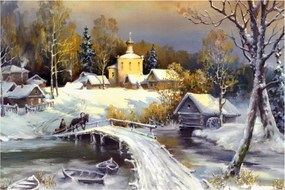 Obraz - Zimné mestečko (90x60 cm)