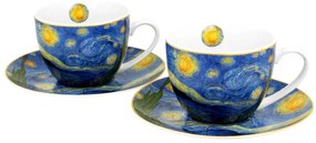 Porcelánová šálka s podšálkou Van Gogh Starry Night 250 ml sada 2ks