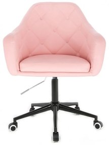 LuxuryForm DESIGN Kreslo ANDORA na čierne podstave s kolieskami - ružové