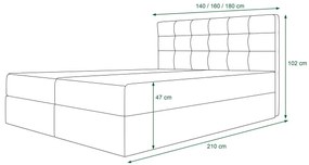 Moderná posteľ s úložným priestorom 160x200 STIG 5 - antracit