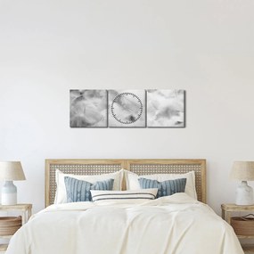Obraz - Oblaky perie (s hodinami) (90x30 cm)