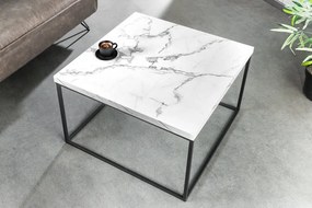 Dizajnový konferenčný stolík Haines 45 cm vzor biely mramor