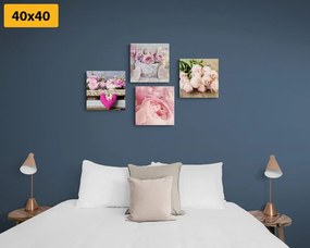 Set obrazov kvety vo vintage štýle Varianta: 4x 40x40