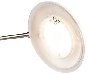 Stojaca lampa z ocele s ramenom na čítanie vrátane LED a USB portu - Sevilla