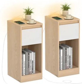 Set dvoch nočných stolíkov s LED osvetlením LET710Y01 (2 ks)