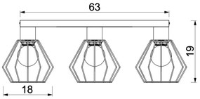 Bodové svietidlo LETI 3xE27/15W/230V čierna