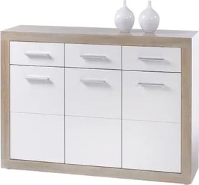 Komoda Cancan 2, dub sonoma/lesklá biela%