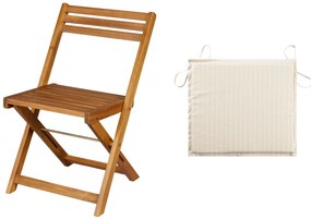 Livarno home Skladacia stolička Sevilla + Obojstranný podsedák, 38 x 42 x 3 cm, krémový  (800010857)