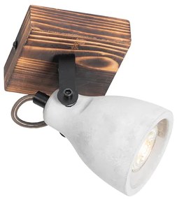 Priemyselné stropné bodové svetlo drevo s betónom - Creto