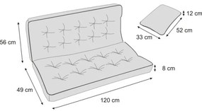 Vankúš na záhradnú hojdačku POLA 100 cm béžový ekolen