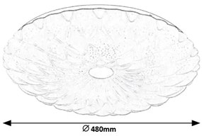 RABALUX LED stropné osvetlenie s efektom nočnej oblohy PRIMROSE, 72W, 3000K–6500K, 48cm, guľaté