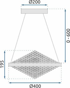 Toolight - Krištáľová závesná lampa APP774-1CP + diaľkové ovládanie, chrómová, OSW-05025