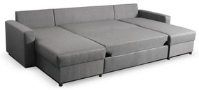 Rozkladacia sedacia súprava s úložným priestorom v tvare U JANISE sivá