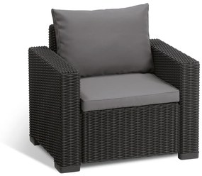 Rojaplast CALIFORNIA 3 SEATERS set - antracit + šedé podušky