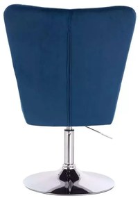 LuxuryForm DESIGN Kreslo AMADEO VELUR na striebornom tanieri  - modré