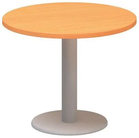 Kruhový konferenčný stôl Alfa 400 so sivým podnožím, 70 x 50,7 cm, dezén buk Bavaria